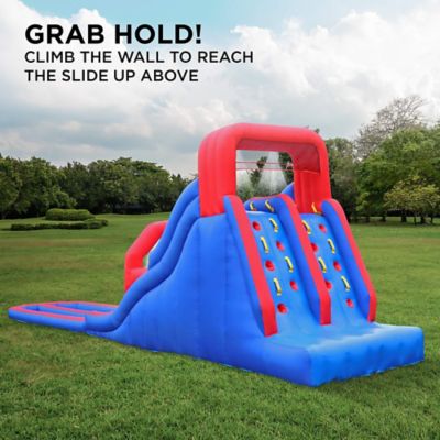 Image showing  Dual Splash Racing Inflatable Water Slide Park with Climbing Wall & Splash Pool