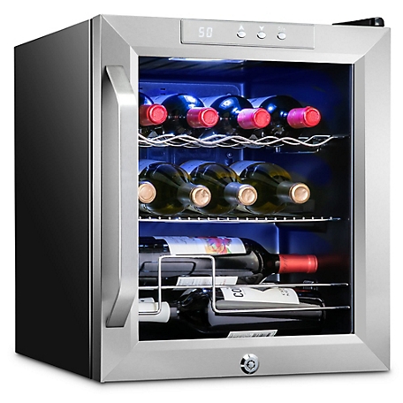 Ivation 12 Bottle Compressor Wine Refrigerator, Cube Wine Cooler with Lock