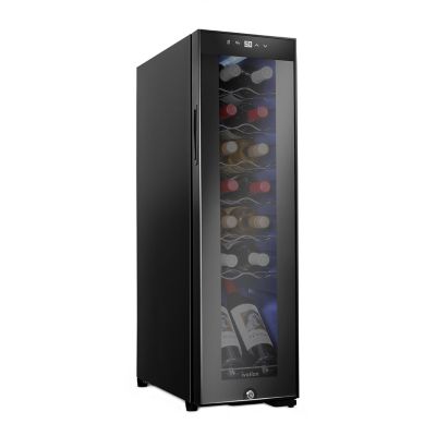Ivation 14 Bottle Compressor Wine Refrigerator, Freestanding Wine Cooler with Lock, Black