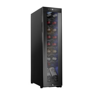 Ivation 16 Bottle Compressor Wine Refrigerator, Freestanding Wine Cooler with Lock, Black