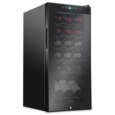 Ivation 18 Bottle Compressor Wine Refrigerator, Freestanding Wine Cooler with Lock, Black