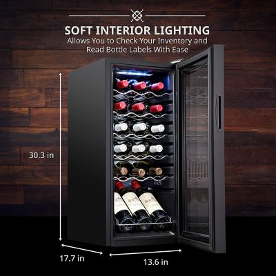 Image showing  18 Bottle Freestanding Wine Refrigerator, Wine Fridge with Wi-Fi Smart App Control, Black