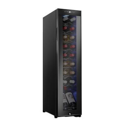 Ivation 18 Bottle Compressor Wine Refrigerator, Narrow Wine Cooler with Lock, Black