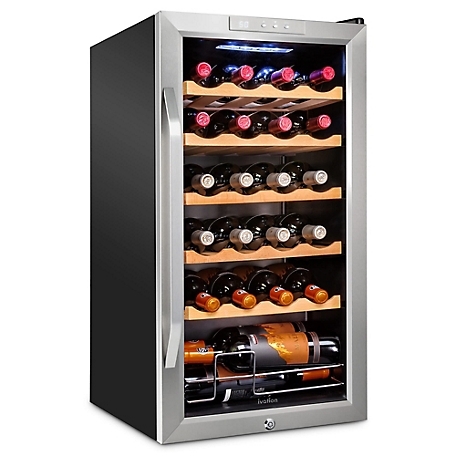 Ivation 24 Bottle Compressor Wine Refrigerator, Freestanding Wine Cooler with Lock