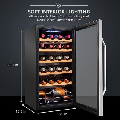 Image showing  24 Bottle Compressor Wine Refrigerator, Freestanding Wine Cooler with Lock