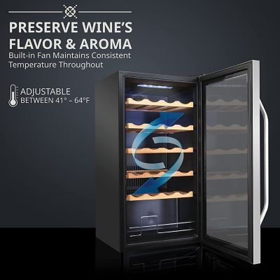 Image showing  24 Bottle Compressor Wine Refrigerator, Freestanding Wine Cooler with Lock