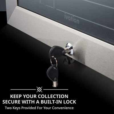 Image showing 7 th Ivation 24 Bottle Compressor Wine Refrigerator, Freestanding Wine Cooler with Lock