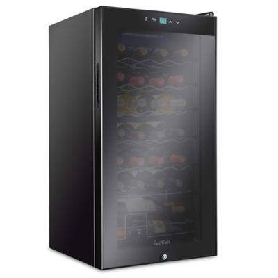 Ivation 28 Bottle Compressor Wine Refrigerator, Freestanding Wine Cooler with Lock