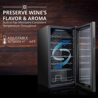 Image showing  28 Bottle Freestanding Wine Refrigerator, Wine Fridge with Wi-Fi Smart App Control, Black