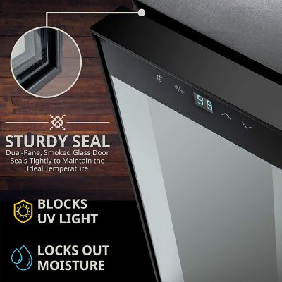 Image showing  28 Bottle Freestanding Wine Refrigerator, Wine Fridge with Wi-Fi Smart App Control, Black