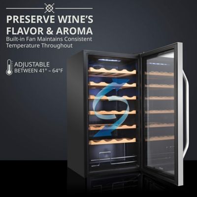 Image showing  28 Bottle Compressor Wine Refrigerator, Freestanding Wine Cooler with Lock