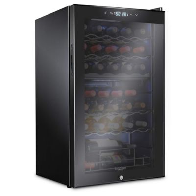 Ivation 33 Bottle Freestanding Wine Refrigerator, Dual Zone Wine Fridge with Lock