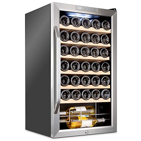 Ivation 34 Bottle Compressor Wine Refrigerator, Freestanding Wine Cooler with Lock