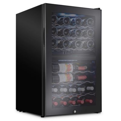 Ivation 43 Bottle Freestanding Wine Refrigerator, Dual Zone Wine Fridge with Lock