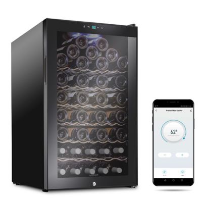 Ivation 51 Bottle Freestanding Wine Refrigerator, Wine Fridge with Wi-Fi Smart App Control, Black