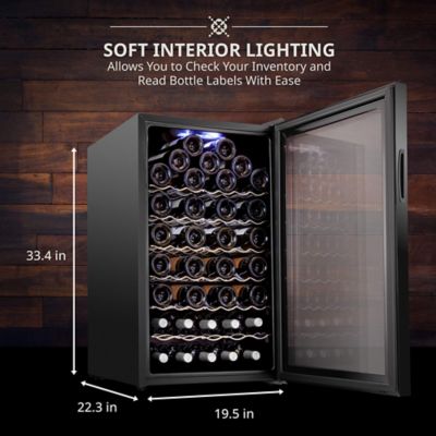 Image showing  51 Bottle Freestanding Wine Refrigerator, Wine Fridge with Wi-Fi Smart App Control, Black