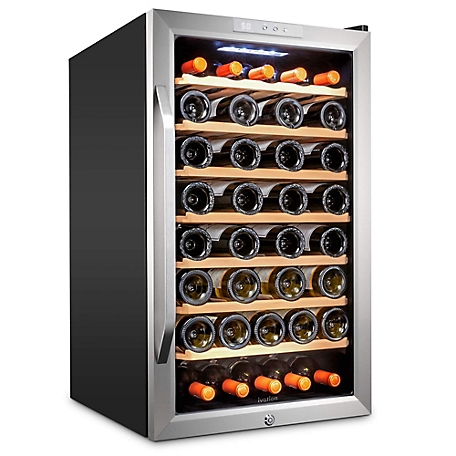 Ivation 51 Bottle Compressor Wine Refrigerator, Freestanding Wine Cooler with Lock