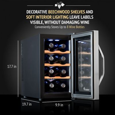 Image showing  8 Bottle Thermoelectric Wine Cooler, Quiet Freestanding Wine Fridge