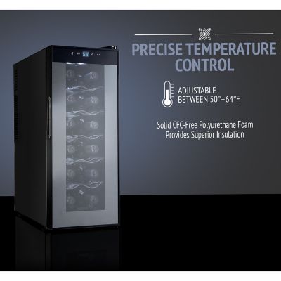 Image showing  12 Bottle Thermoelectric Wine Cooler, Quiet Freestanding Wine Fridge
