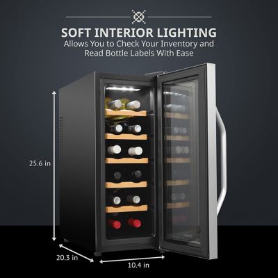 Image showing  12 Bottle Thermoelectric Wine Cooler, Quiet Freestanding Wine Fridge