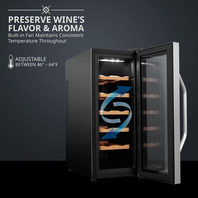 Image showing  12 Bottle Thermoelectric Wine Cooler, Quiet Freestanding Wine Fridge