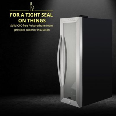 Image showing  12 Bottle Compressor Wine Refrigerator, Freestanding Wine Cooler with Lock, Stainless Steel