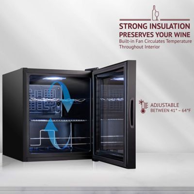 Image showing  12 Bottle Compressor Wine Refrigerator, Cube Wine Cooler with Lock, Black