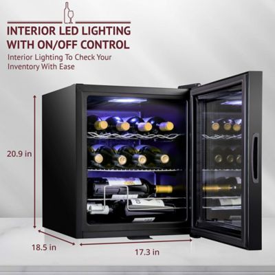 Image showing  12 Bottle Compressor Wine Refrigerator, Cube Wine Cooler with Lock, Black