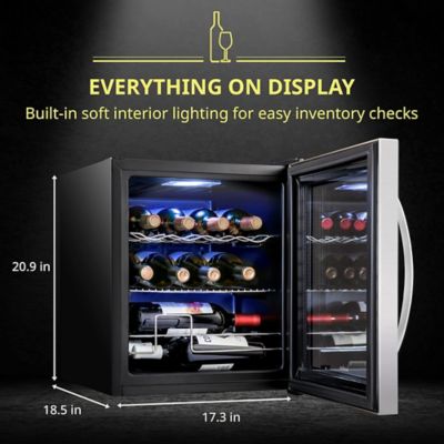 Image showing  12 Bottle Compressor Wine Refrigerator, Cube Wine Cooler with Lock, Black