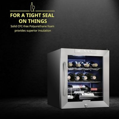 Image showing  12 Bottle Compressor Wine Refrigerator, Cube Wine Cooler with Lock, Black