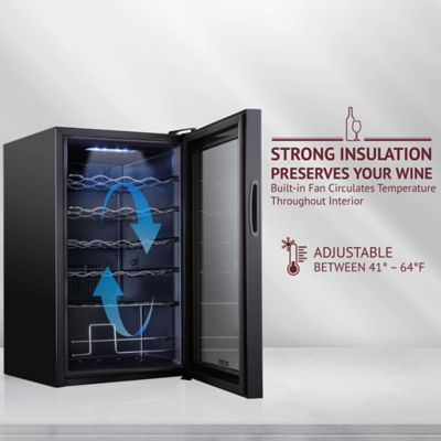 Image showing  24 Bottle Compressor Wine Refrigerator, Freestanding Wine Cooler with Lock