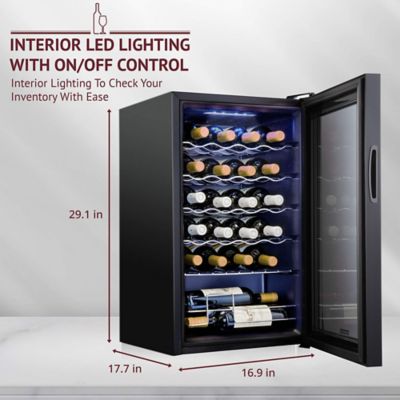 Image showing  24 Bottle Compressor Wine Refrigerator, Freestanding Wine Cooler with Lock