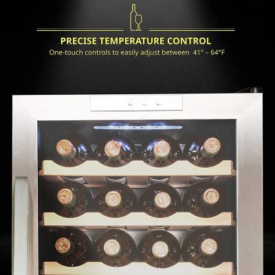 Image showing 7 th Schmecke 24 Bottle Compressor Wine Refrigerator, Freestanding Wine Cooler with Lock
