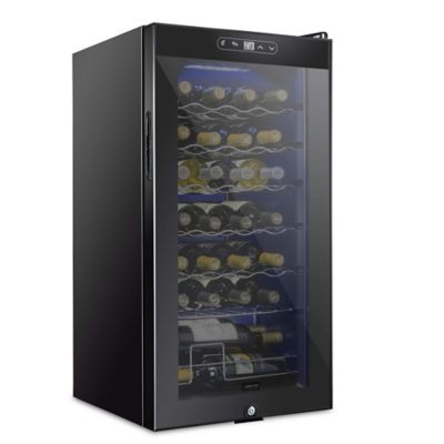 Schmecke 28 Bottle Compressor Wine Refrigerator, Freestanding Wine Cooler with Lock