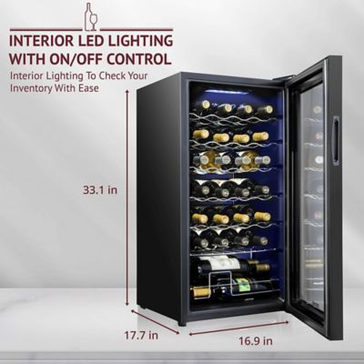 Image showing  28 Bottle Compressor Wine Refrigerator, Freestanding Wine Cooler with Lock