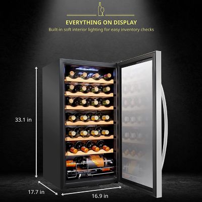 Image showing  28 Bottle Compressor Wine Refrigerator, Freestanding Wine Cooler with Lock