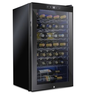 Schmecke 34 Bottle Compressor Wine Refrigerator, Freestanding Wine Cooler with Lock