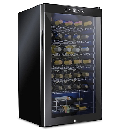 Schmecke 34 Bottle Compressor Wine Refrigerator, Freestanding Wine Cooler with Lock