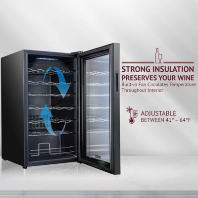 Image showing  34 Bottle Compressor Wine Refrigerator, Freestanding Wine Cooler with Lock