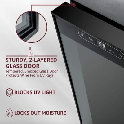 Image showing  34 Bottle Compressor Wine Refrigerator, Freestanding Wine Cooler with Lock