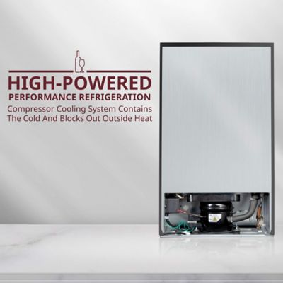 Image showing 8 th Schmecke 34 Bottle Compressor Wine Refrigerator, Freestanding Wine Cooler with Lock