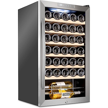 Schmecke 34 Bottle Compressor Wine Refrigerator, Freestanding Wine Cooler with Lock