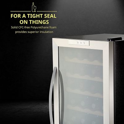 Image showing  34 Bottle Compressor Wine Refrigerator, Freestanding Wine Cooler with Lock