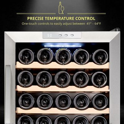 Image showing  34 Bottle Compressor Wine Refrigerator, Freestanding Wine Cooler with Lock