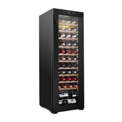 Schmecke 44 Bottle Compressor Wine Refrigerator, Large Freestanding Wine Cooler, Black