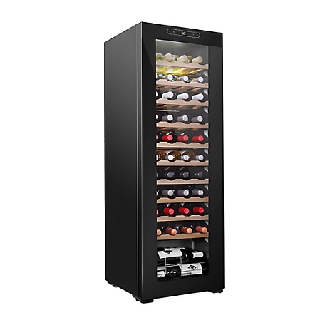 Schmecke 44 Bottle Compressor Wine Refrigerator, Large Freestanding Wine Cooler, Black