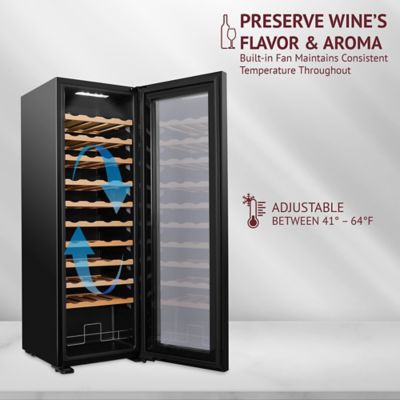 Image showing  44-Bottle Capacity Compressor Wine Refrigerator, Large Freestanding Wine Cooler, Black