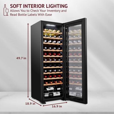 Image showing  44-Bottle Capacity Compressor Wine Refrigerator, Large Freestanding Wine Cooler, Black