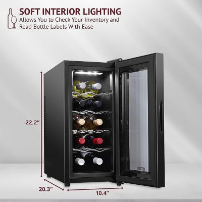 Image showing 2 th Schmecke 10 Bottle Thermoelectric Wine Cooler, Quiet Freestanding Wine Fridge