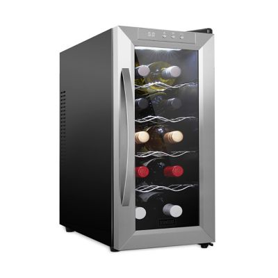 Schmecke 10 Bottle Thermoelectric Wine Cooler, Quiet Freestanding Wine Fridge